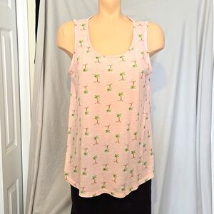 Style and co lightweight palm tree motif tank top